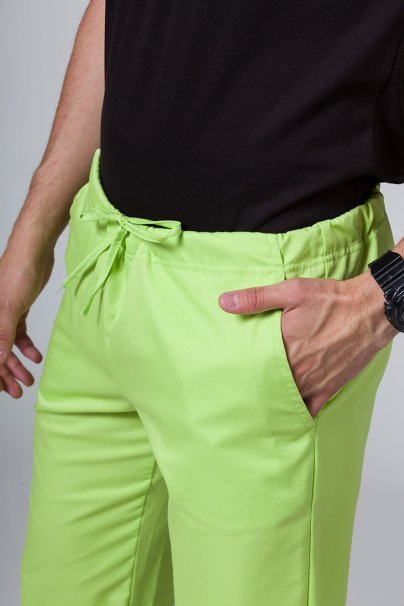 Men’s Sunrise Uniforms Basic Classic scrubs set (Standard top, Regular trousers) lime-8