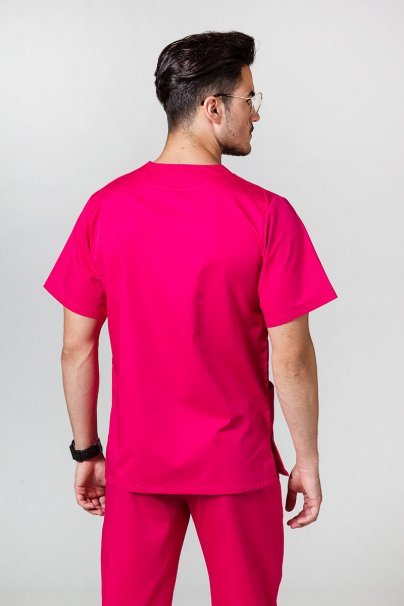 Men’s Sunrise Uniforms Basic Classic scrubs set (Standard top, Regular trousers) raspberry-3