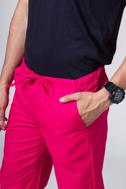 Men’s Sunrise Uniforms Basic Classic scrubs set (Standard top, Regular trousers) raspberry-7