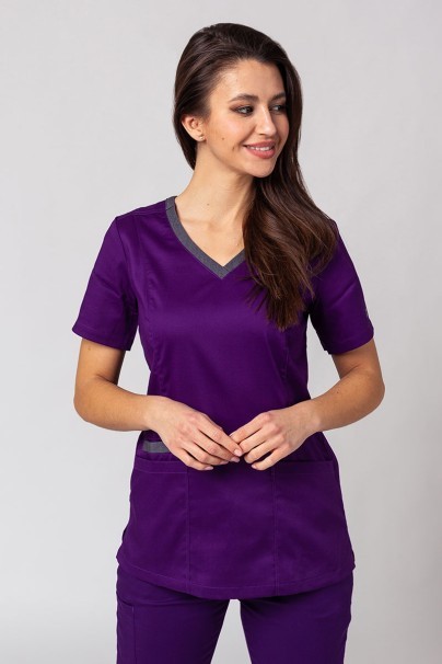 Women's Maevn Matrix Contrast scrubs set eggplant-2