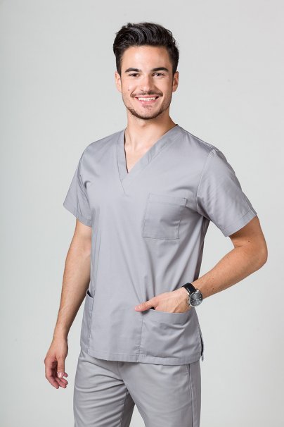 Men’s Sunrise Uniforms Basic Classic scrubs set (Standard top, Regular trousers) pewter-2