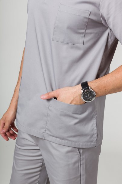 Men’s Sunrise Uniforms Basic Classic scrubs set (Standard top, Regular trousers) pewter-5