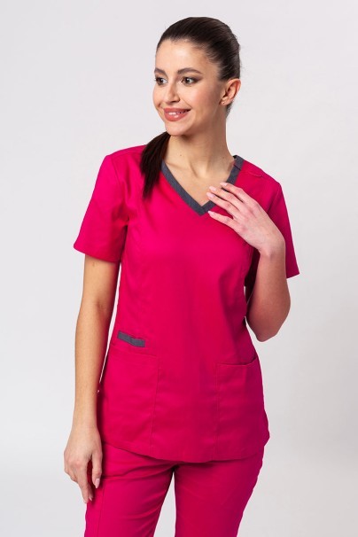 Women's Maevn Matrix Contrast scrubs set raspberry-2