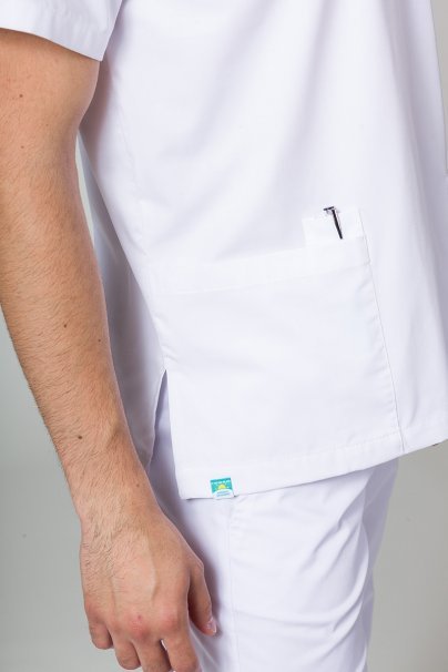 Men’s Sunrise Uniforms Basic Classic scrubs set (Standard top, Regular trousers) white-6