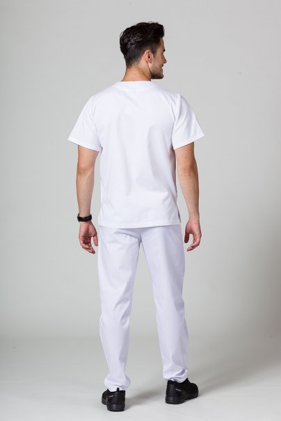 Men’s Sunrise Uniforms Basic Classic scrubs set (Standard top, Regular trousers) white-3