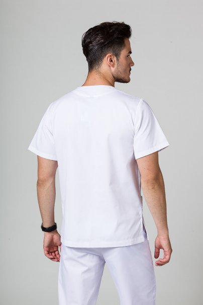 Men’s Sunrise Uniforms Basic Classic scrubs set (Standard top, Regular trousers) white-5