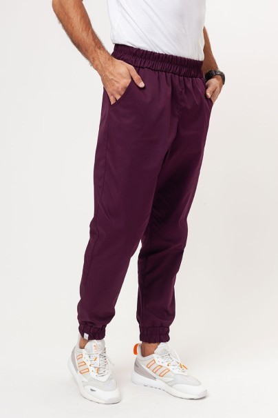 Men's Sunrise Uniforms Basic Jogger FRESH scrubs set (Light top, Easy trousers) burgundy-7