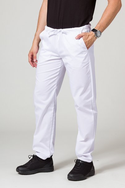 Men’s Sunrise Uniforms Basic Classic scrubs set (Standard top, Regular trousers) white-8