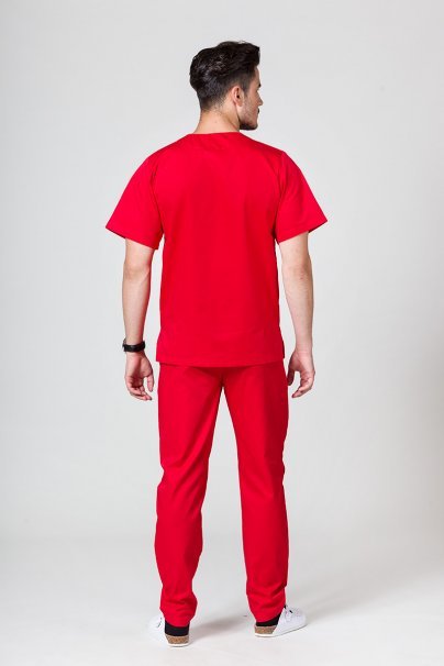 Men’s Sunrise Uniforms Basic Classic scrubs set (Standard top, Regular trousers) red-1