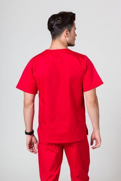 Men’s Sunrise Uniforms Basic Classic scrubs set (Standard top, Regular trousers) red-3