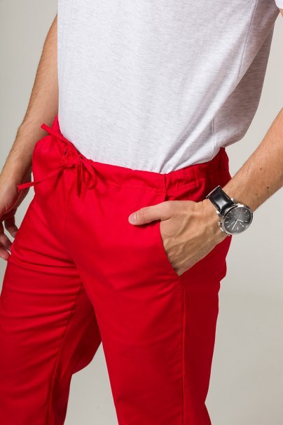 Men’s Sunrise Uniforms Basic Classic scrubs set (Standard top, Regular trousers) red-8