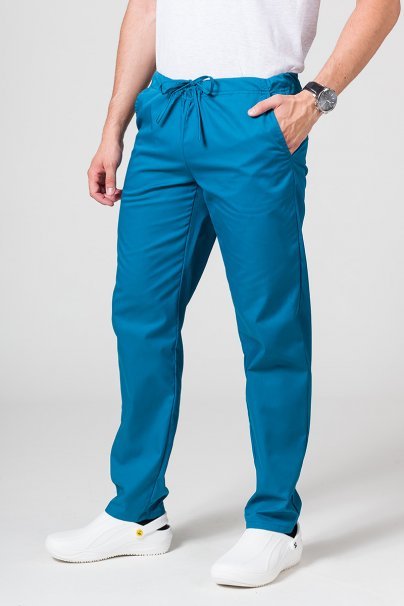 Men’s Sunrise Uniforms Basic Classic scrubs set (Standard top, Regular trousers) caribbean blue-6