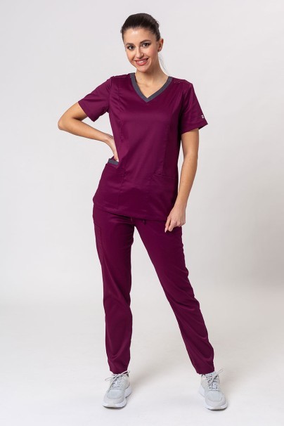 Women’s Maevn Matrix Contrast scrub top wine-6