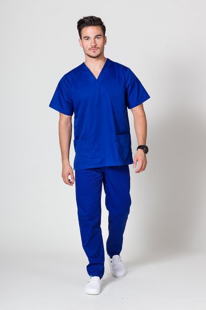 Men’s Sunrise Uniforms Basic Classic scrubs set (Standard top, Regular trousers) galaxy blue-2