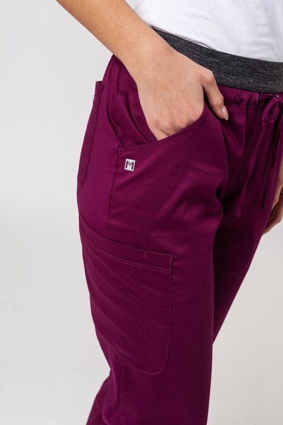 Women's Maevn Matrix Semi-jogger scrub trousers wine-3