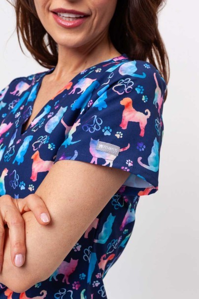Women’s Maevn Prints scrub top Furr-ever Colorful-4