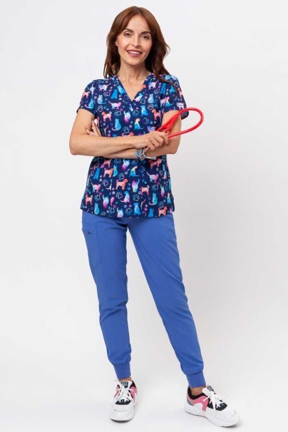 Women’s Maevn Prints scrub top Furr-ever Colorful-2