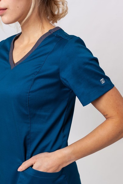 Women’s Maevn Matrix Contrast scrub top caribbean blue-3