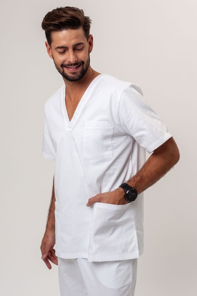 Men’s Sunrise Uniforms Basic Classic FRESH scrubs set (Standard top, Regular trousers) white-2