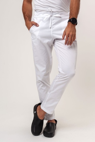Men’s Sunrise Uniforms Basic Classic FRESH scrubs set (Standard top, Regular trousers) white-7