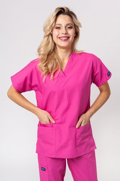 Women's Cherokee Originals scrubs set (V-neck top, N.Rise trousers) shocking pink-2