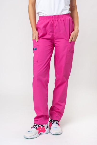 Women's Cherokee Originals scrubs set (V-neck top, N.Rise trousers) shocking pink-7