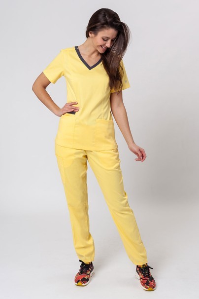 Women’s Maevn Matrix Contrast scrub top sunshine yellow-6