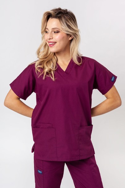 Women's Cherokee Originals scrubs set (V-neck top, N.Rise trousers) wine-2