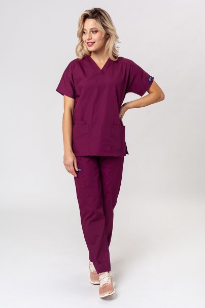 Women’s Cherokee Originals V-Neck scrub top wine-5