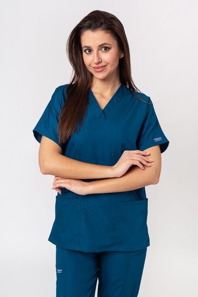 Women's Cherokee Originals scrubs set (V-neck top, N.Rise trousers) caribbean blue-2