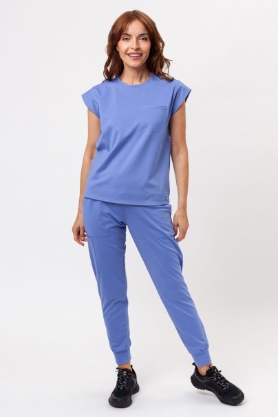Women's Cherokee Achieve Crew Neck scrub top ceil blue-2