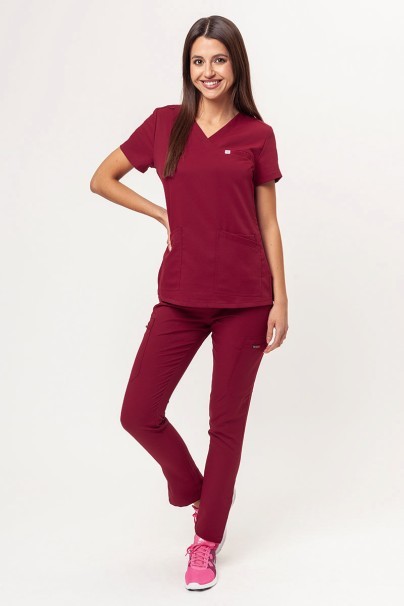 Women's Uniforms World 109PSX Shelly scrub top burgundy-8