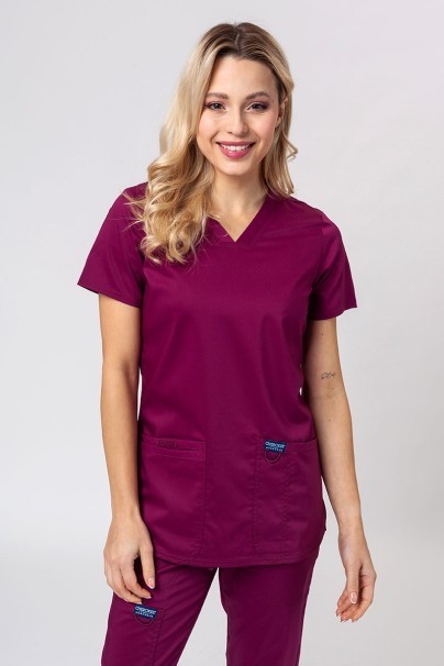 Women's Cherokee Revolution scrubs set (Soft top, Cargo trousers) wine-2