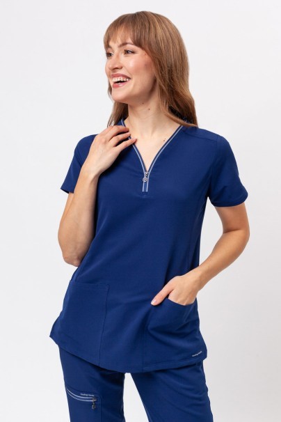 Women's Healing Hands scrubs set (Sonia top, Nisha trousers) navy-2