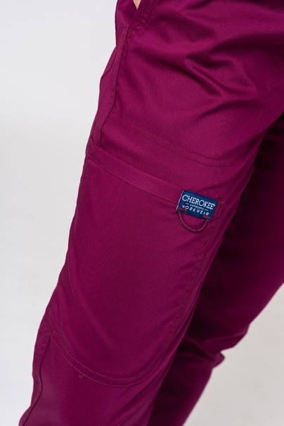 Women’s Cherokee Revolution scrub cargo trousers wine-5