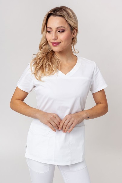 Women's Cherokee Core Stretch scrubs set (Core top, Mid Rise trousers) white-3