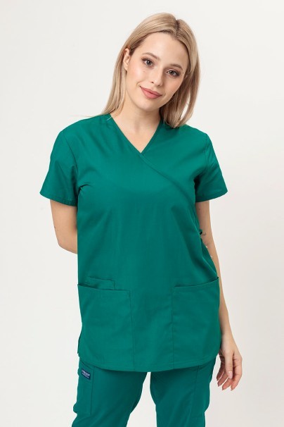 Women's Cherokee Originals (Mock top, N.Rise trousers) scrubs set hunter green-2