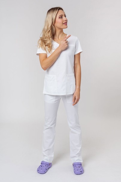 Women’s Cherokee Core Stretch scrub top white-8