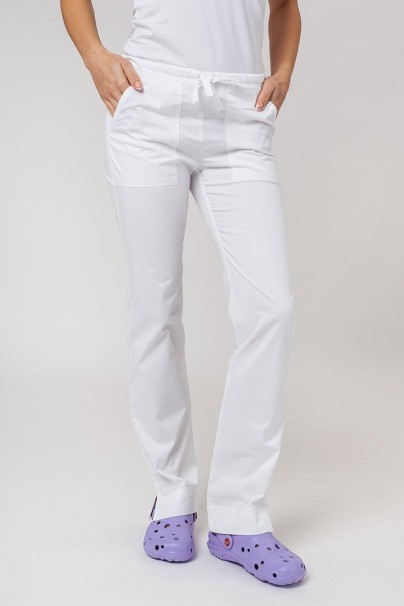 Women's Cherokee Core Stretch scrubs set (Core top, Mid Rise trousers) white-9