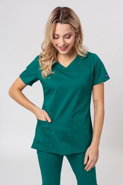 Women's Cherokee Core Stretch scrubs set (Core top, Mid Rise trousers) hunter green-2