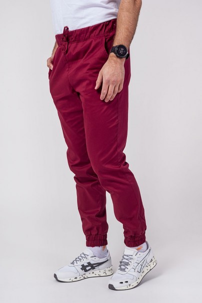 Men's Sunrise Uniforms Active scrubs set (Flex top, Flow trousers) wine-6