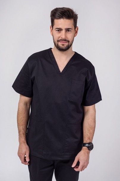 Men's Sunrise Uniforms Active scrubs set (Flex top, Flow trousers) black-2