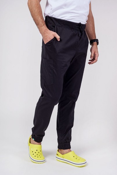 Men's Sunrise Uniforms Active scrubs set (Flex top, Flow trousers) black-6