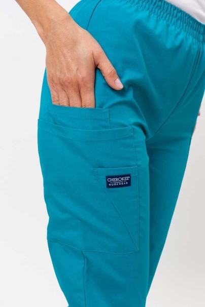 Women’s Cherokee Originals Natural Rise scrub trousers teal blue-3