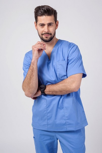 Men's Sunrise Uniforms Active scrubs set (Flex top, Flow trousers) ceil blue-3