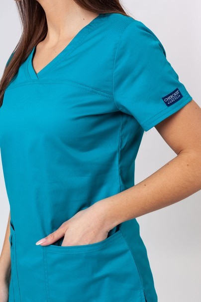 Women’s Cherokee Core Stretch scrub top teal blue-3