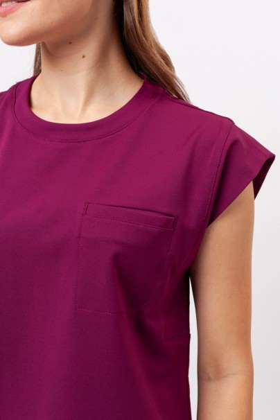 Women's Cherokee Achieve Crew Neck scrub top wine-3