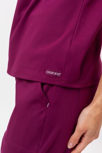 Women's Cherokee Achieve Crew Neck scrub top wine-5