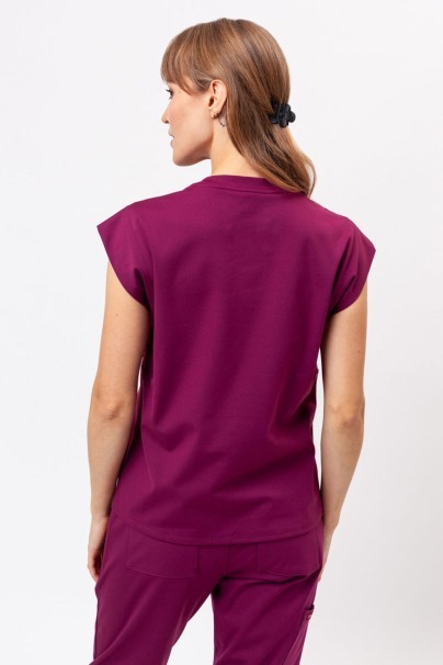 Women's Cherokee Achieve Crew Neck scrub top wine-2