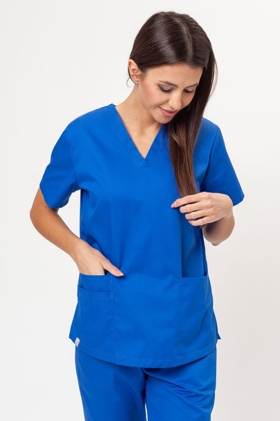 Women’s Sunrise Uniforms Basic Classic FRESH scrubs set (Light top, Regular trousers) royal blue-2